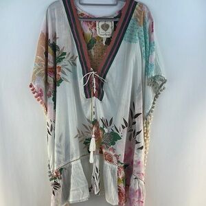 Z & L Kimono PomPom Boho Beach Cover Up/Dress